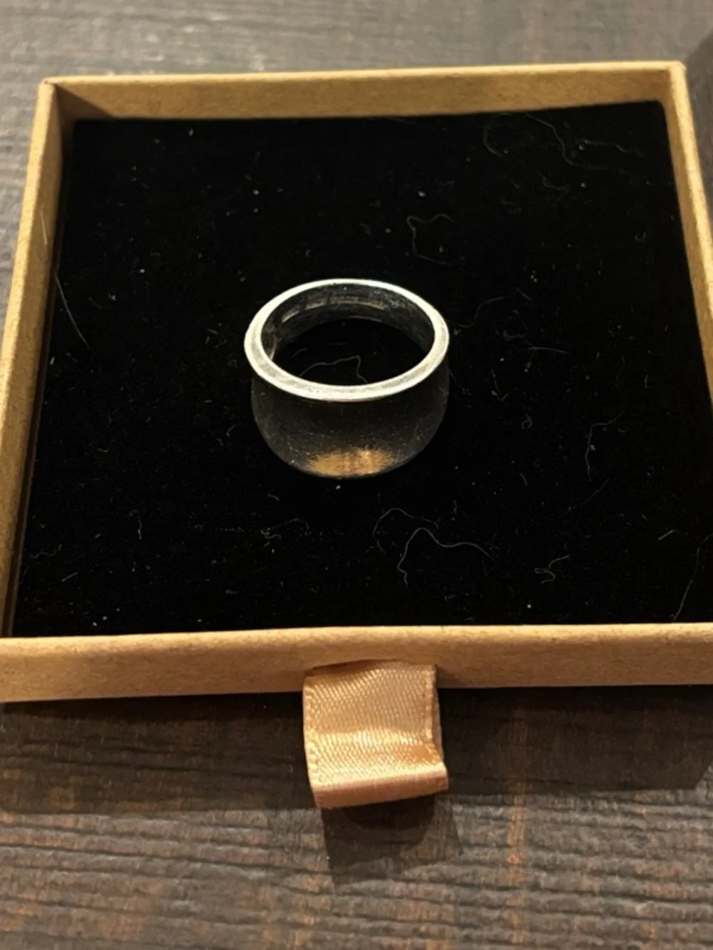 Vintage 925 Sterling Silver Wide Concave Band Ring • 6g *Size 8